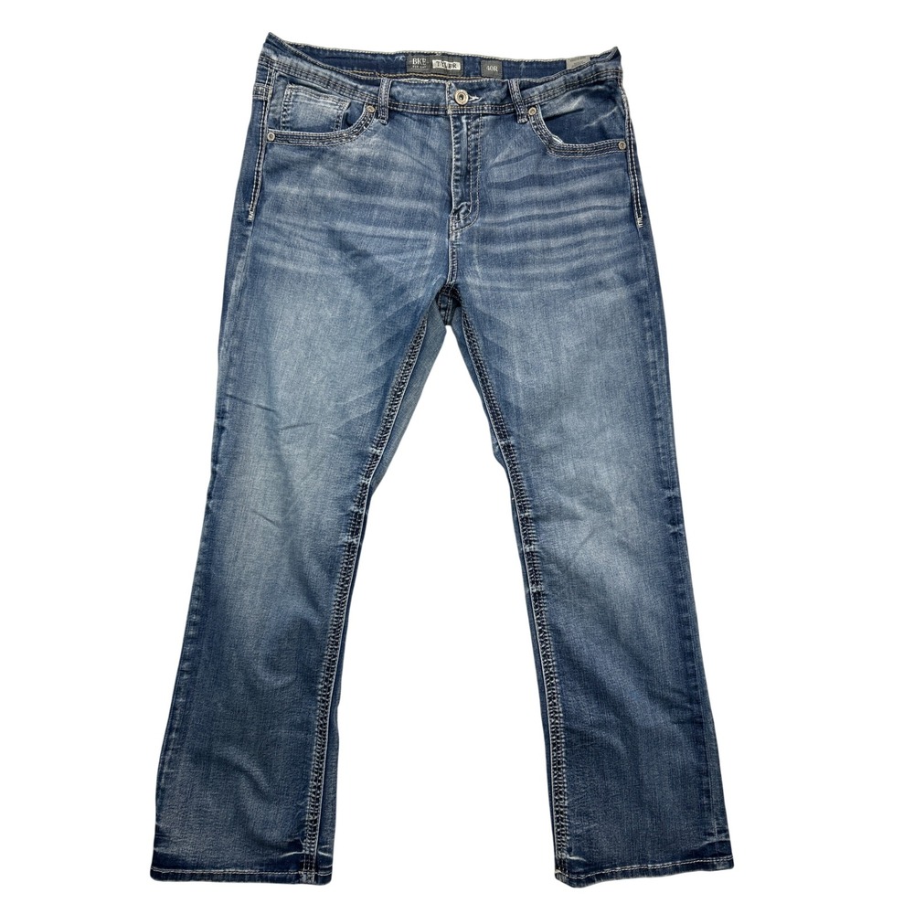 BKE Tyler Jeans Mens 40R Medium Wash Straight Leg Stretch Repreve Blue Denim